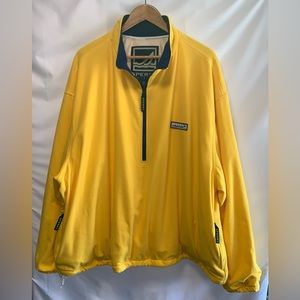 SPERRY TOP~ SIDER Yellow & Navy Blue Fleece Front 1/4 Zip Pullover Size XXL